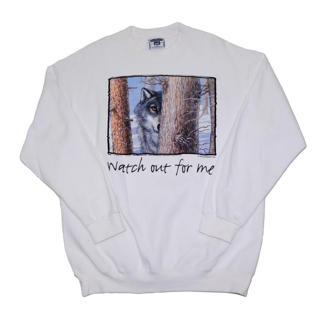 Vintage Wolf Nature Sweatshirt Crewneck Size XL 1998 90s Wildlife