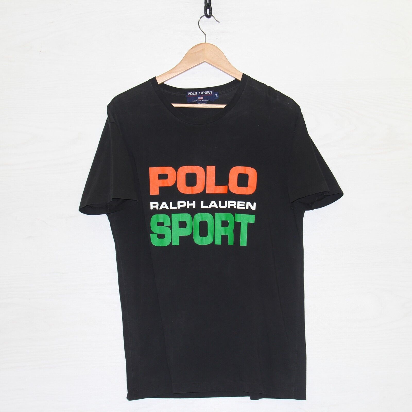 Vintage Polo Sport Ralph Lauren T Shirt Size Small s Made Canada
