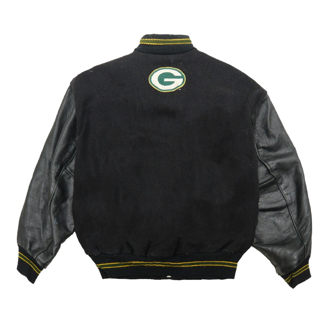 Vintage Green Bay Packers Leather Wool Letterman Jacket Lee Sport