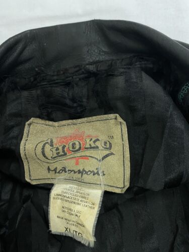 Vintage Choko Motorsport Snap-On Muscle Cars Varsity Leather Wool Jacket Size XL