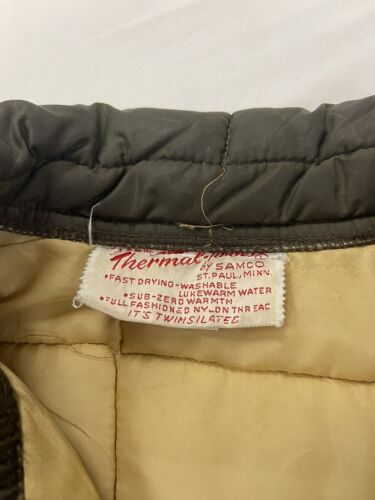 Vintage Thermal Twins Quilted Parka Coat Jacket Size Large Conmar Zip