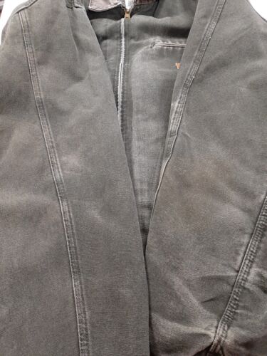 Vintage Carhartt Canvas Work Jacket Size 2XL Green Blanket Lined Distressed