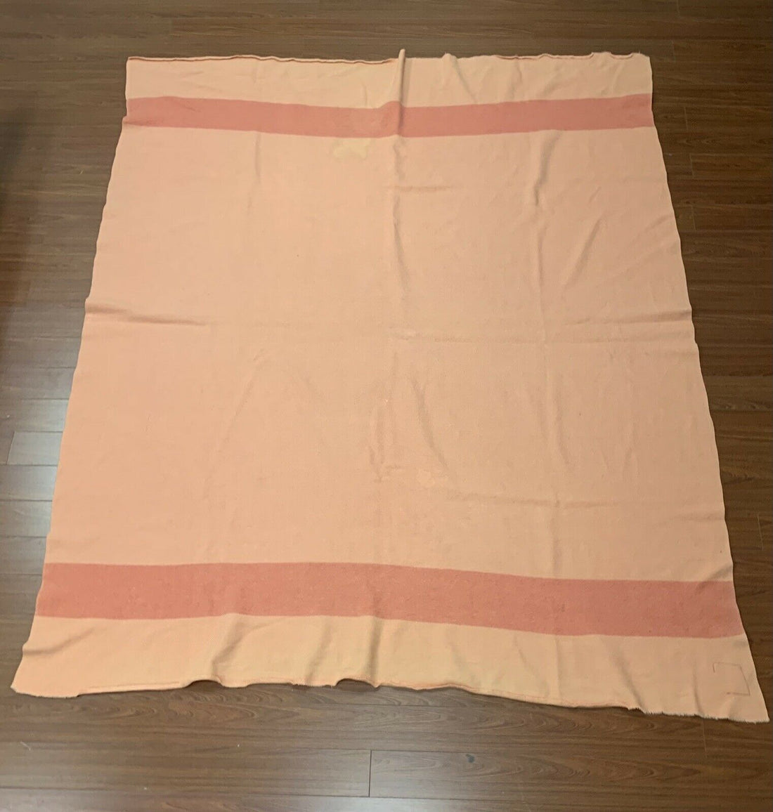 Vintage Eaton Trapper Point 4 Point Wool Blanket 80.5" x 66.5" Pink Made England