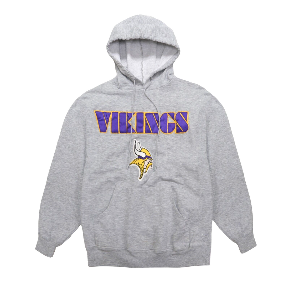 Vintage Minnesota Vikings Sweatshirt Hoodie Size Medium Gray Embroidered 90s NFL