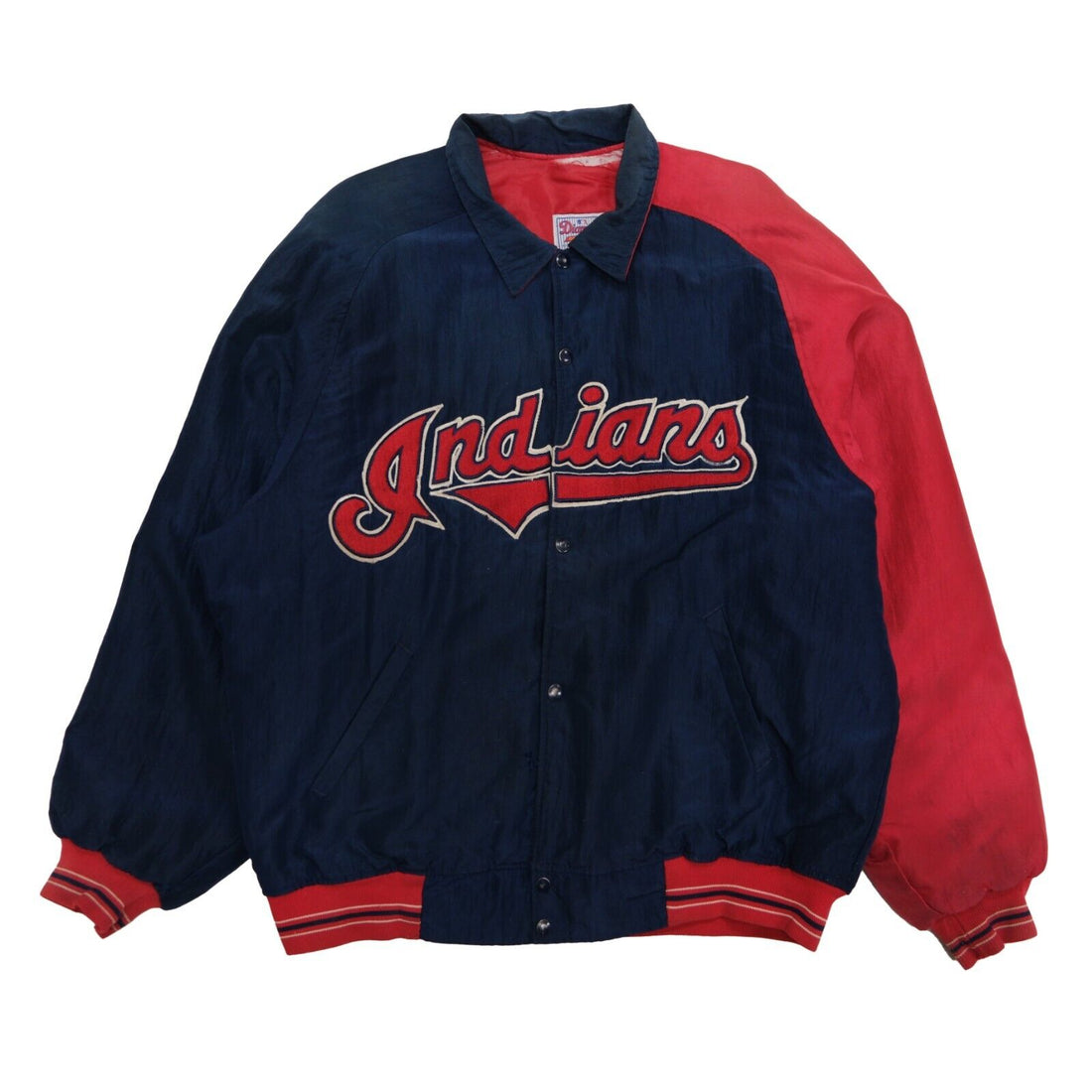 Vintage Cleveland Indians Starter Jacket Medium MLB Diamond Collection  Satin Red
