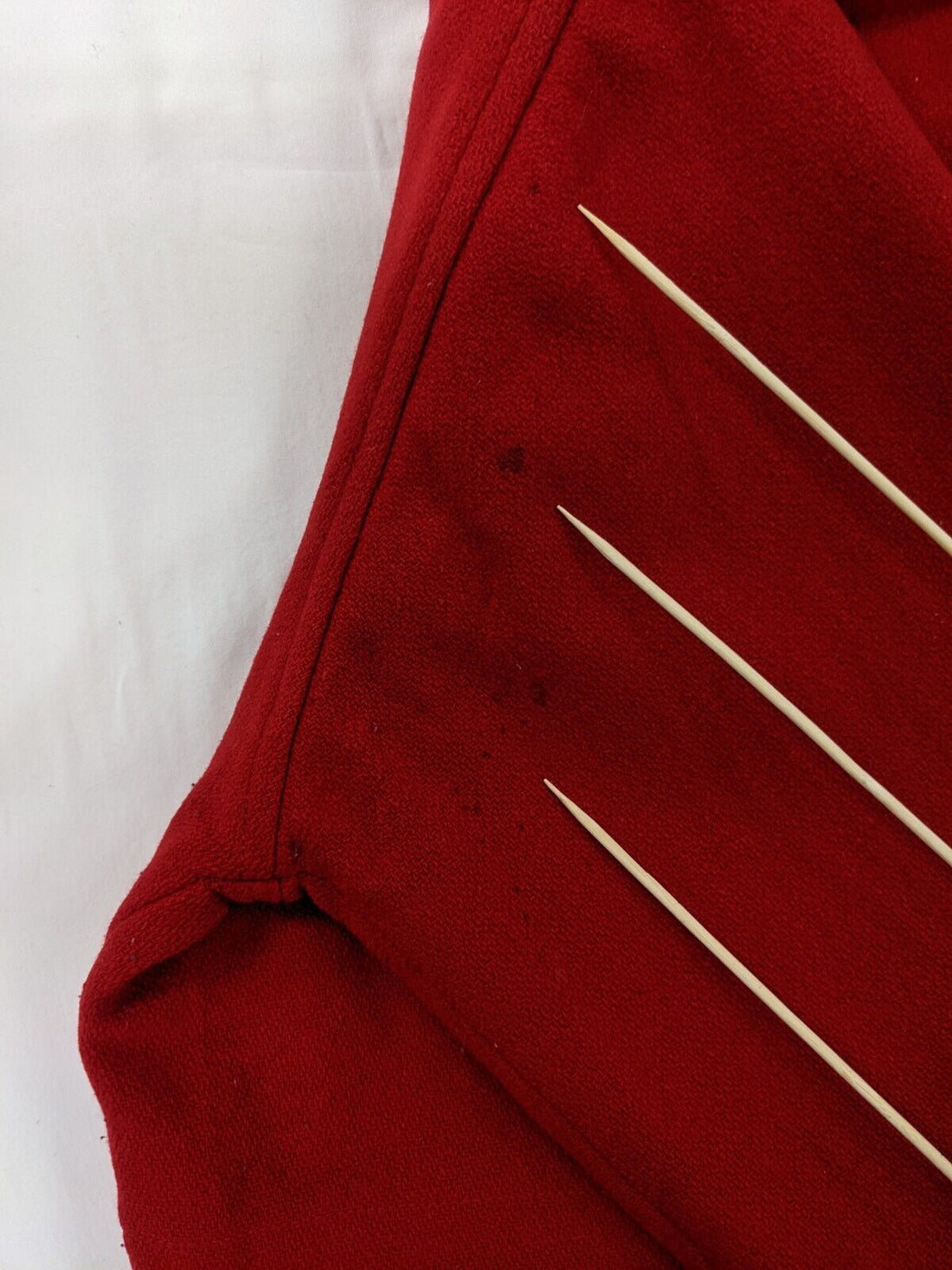 Vintage Johnson Woolen Mills Wool Coat Jacket Sz Large Red Made USA Plaid Lined