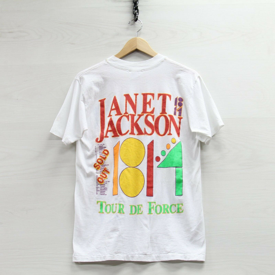 Janet Jackson Rhythm Nation 1814 Tour De Force T-Shirt Medium 90s Made USA VTG