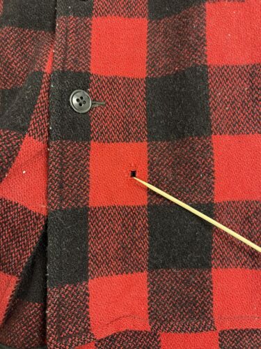 Vintage Penneys Wool Button Up Shirt Size Medium 40-42 Buffalo Plaid
