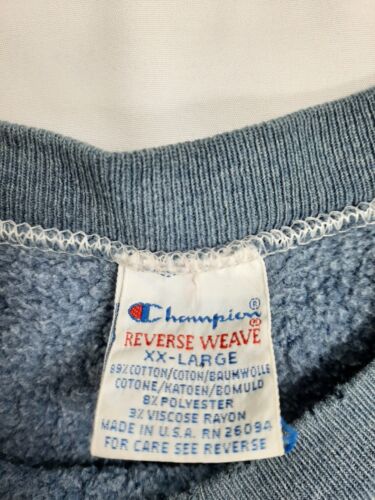 Vintage Champion Reverse Weave Sweatshirt Crewneck Size 2XL Blue