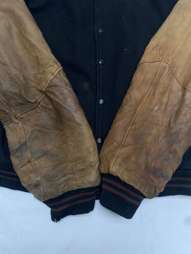 Vintage Universal Studios Escape Reality Leather Wool Jacket Size Large Made USA