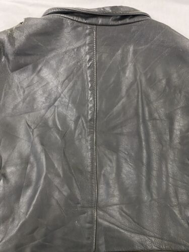 Vintage Cafe Racer Leather Motorcycle Jacket Size 46 Black Made USA Ideal Zip