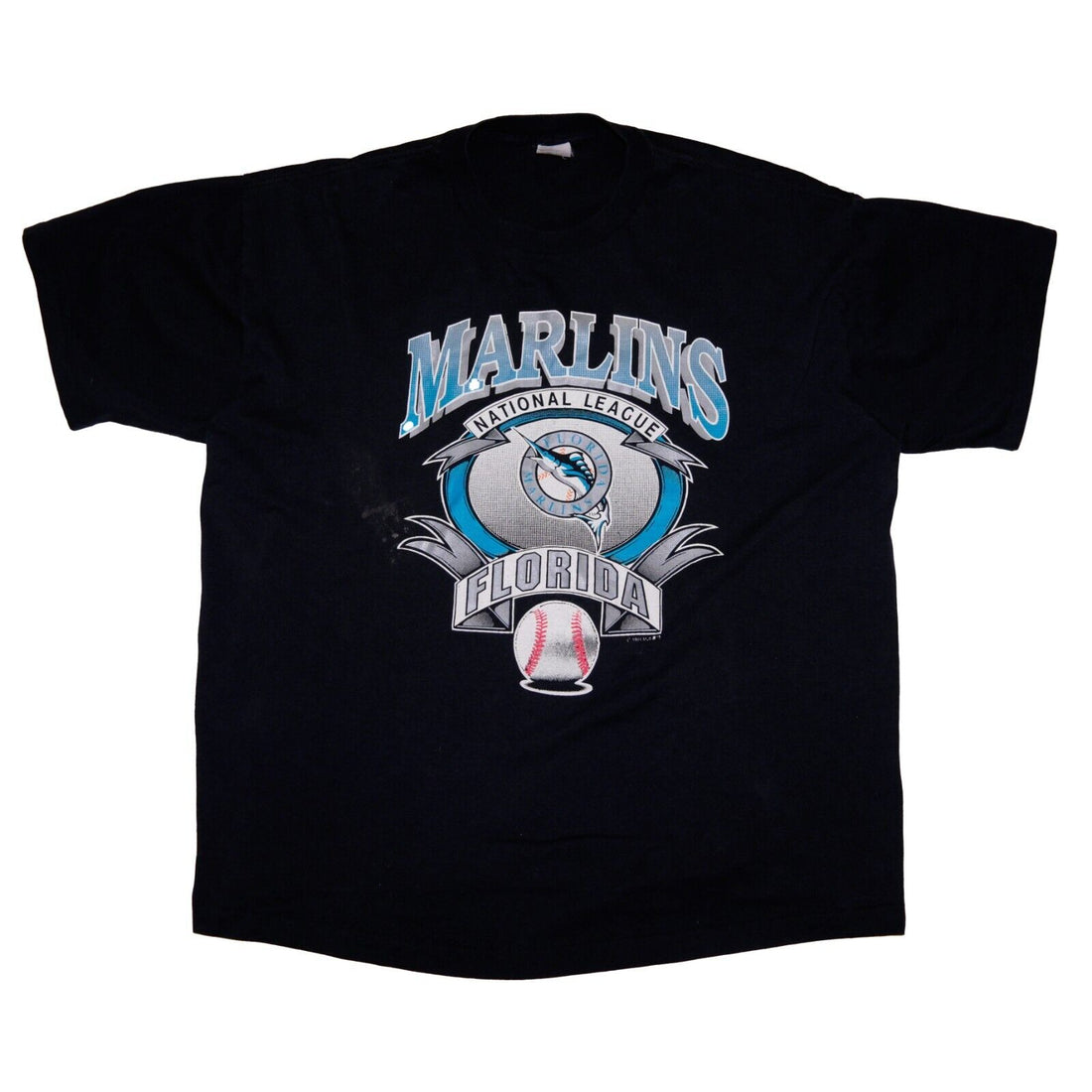 Vintage Florida Marlins T-Shirt Size 3XL 1991 90s MLB
