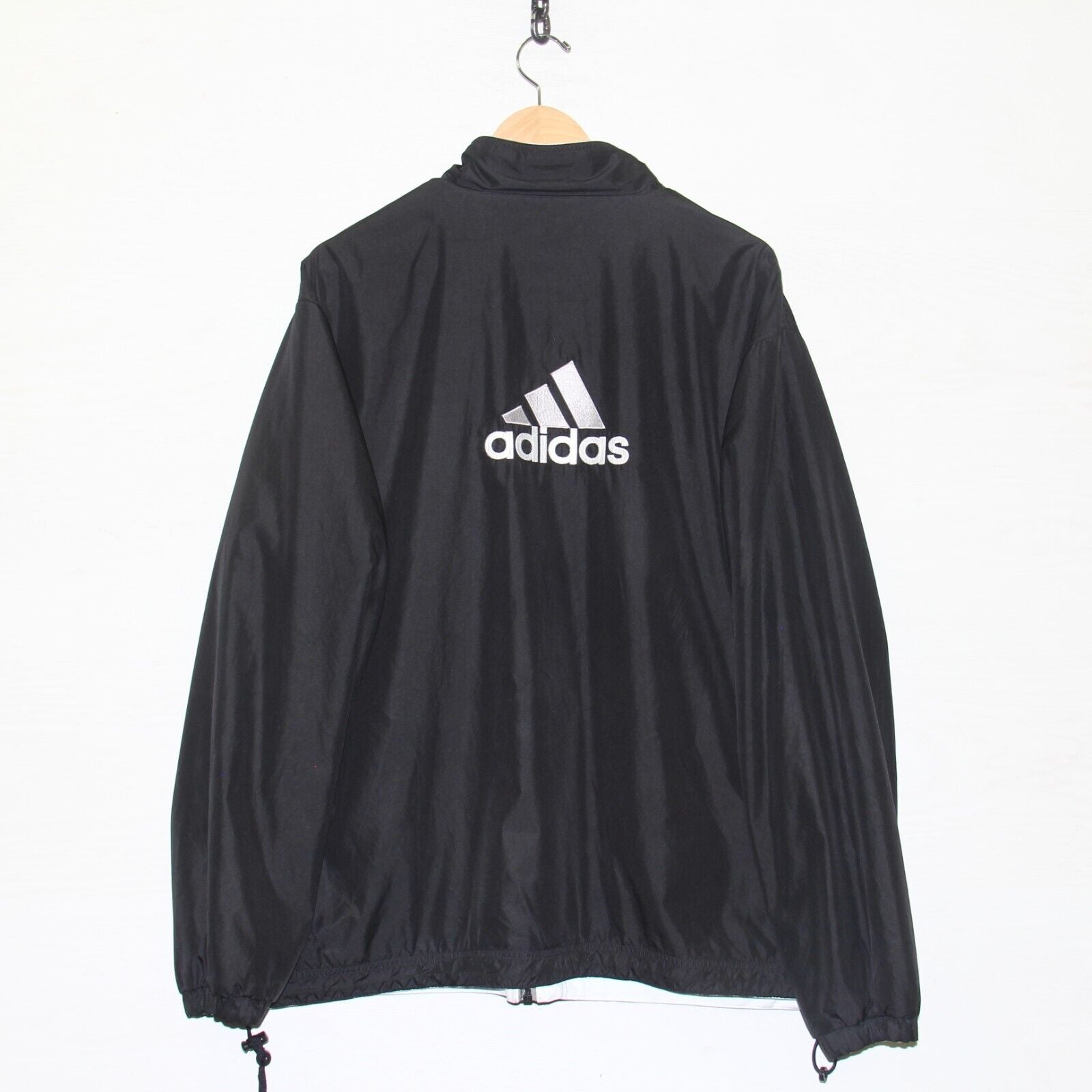 Vintage Adidas Track Jacket Size XL Black White Reversible