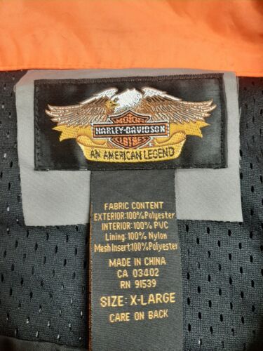 Harley Davidson Motorcycles Windbreaker Light Jacket Size XL Gray Reflective