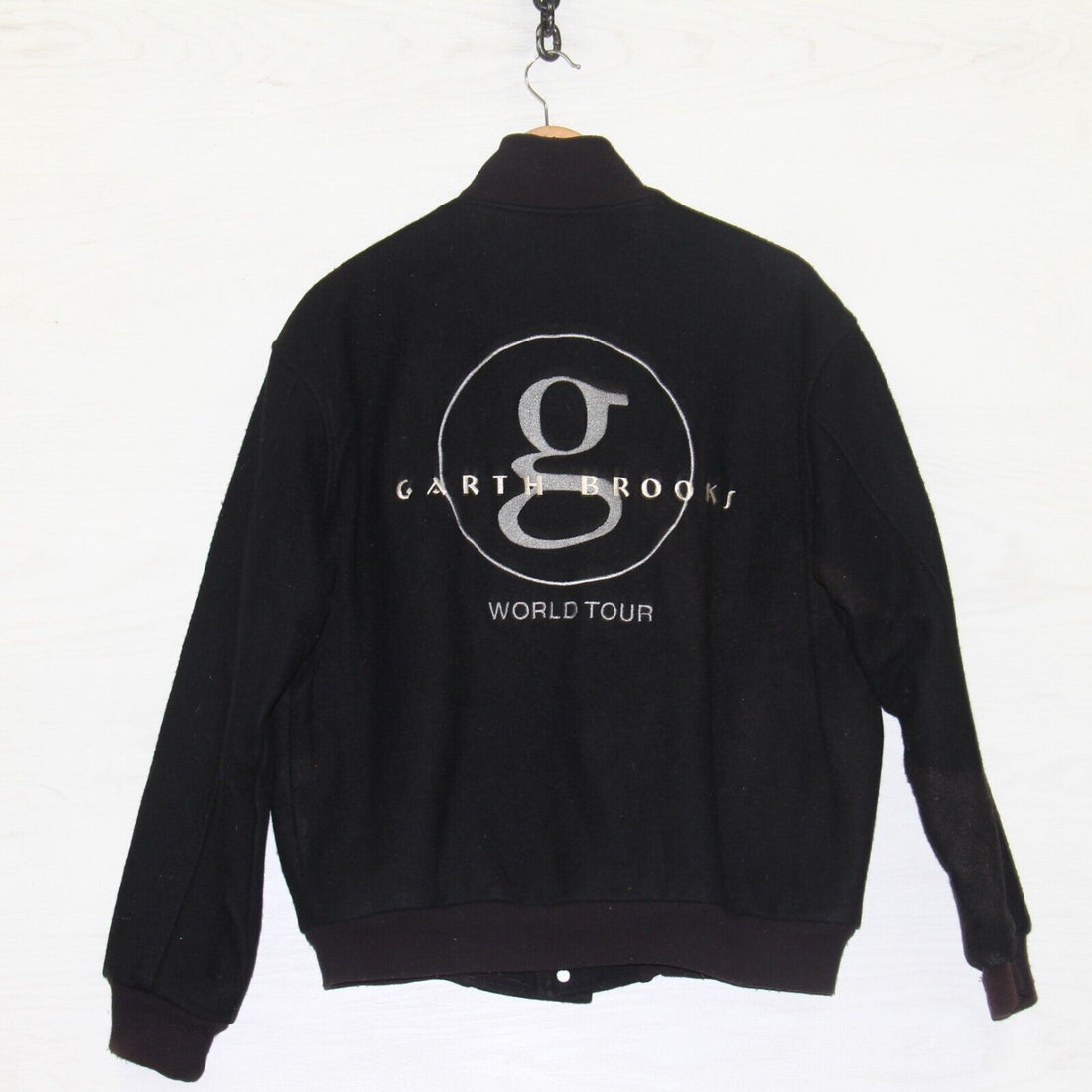 Vintage Garth Brooks World Tour Wool Varsity Jacket Large Made USA Country 90s