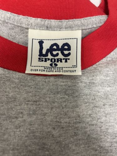 Vintage Chicago Bulls Lee Sport Ringer T-Shirt Size Large Gray NBA 90s