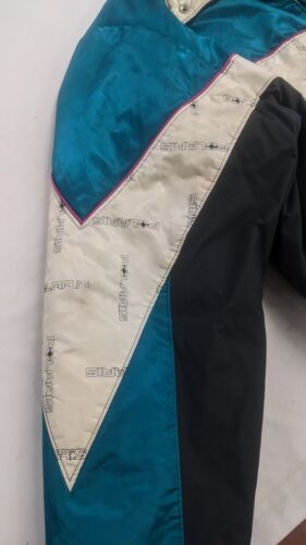 Vintage Polaris Puffer Snowmobile Jacket Size XL Tall Teal Racing Insulated 90s