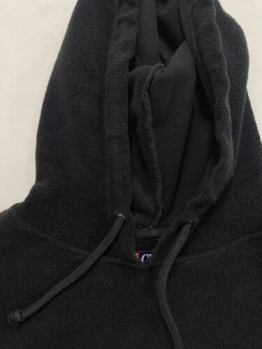 Vintage Chaps Ralph Lauren Fleece Sweatshirt Hoodie Size Large Black 90s