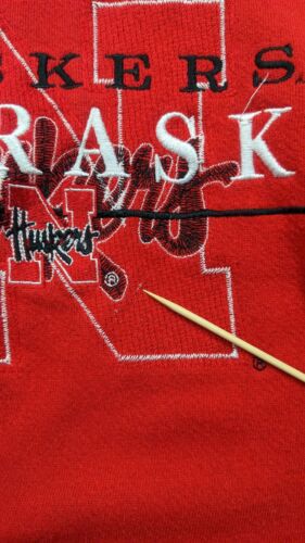 Vintage Nebraska Cornhuskers Lee Sport Sweatshirt Crewneck Size 2XL Red NCAA 90s