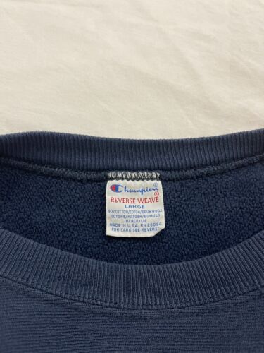 Vintage Alpha Sigma Tau Champion Reverse Weave Sweatshirt Large 90s Blue