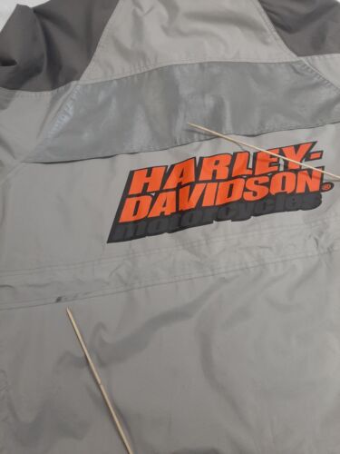 Harley Davidson Motorcycles Windbreaker Light Jacket Size XL Gray Reflective