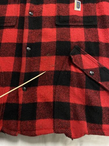 Vintage Chemise Regent Wool Flannel Jacket Size XL Red Made Canada Acme Zip 80s