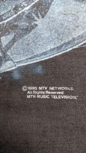 Vintage MTV Unplugged Guitar T-Shirt Size XL Black 90s 1995