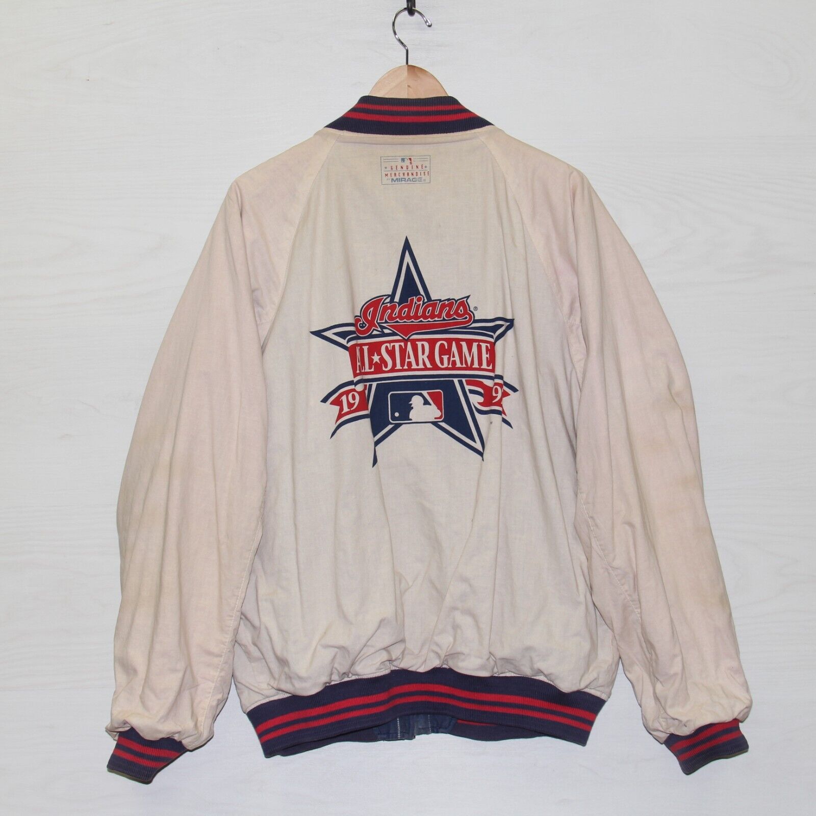 Vintage Cleveland Indians Reversible Mirage Bomber Jacket Size 2XL MLB 90s