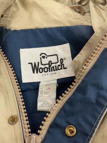 Vintage Woolrich Field Coat Jacket Size Medium Sand Beige 70s 80s