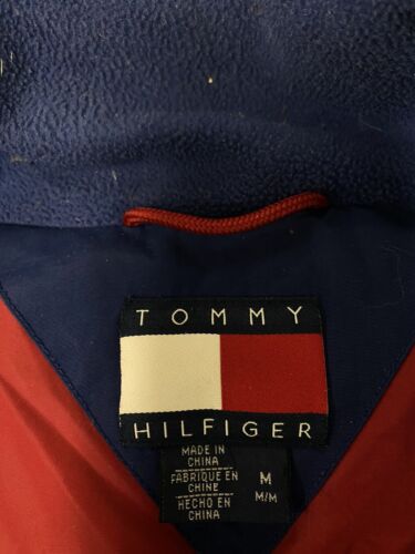 Vintage Tommy Hilfiger Parka Coat Jacket Size Medium Blue Down Insulated