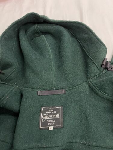 Vintage Gloverall Wool Duffle Coat Jacket Size Large Forest Green