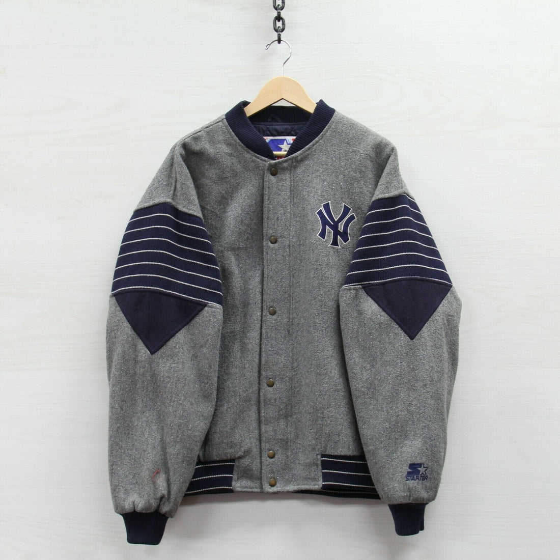 Vintage NY Yankees Mlb Varsity Wool Leather Jacket Large -  Israel