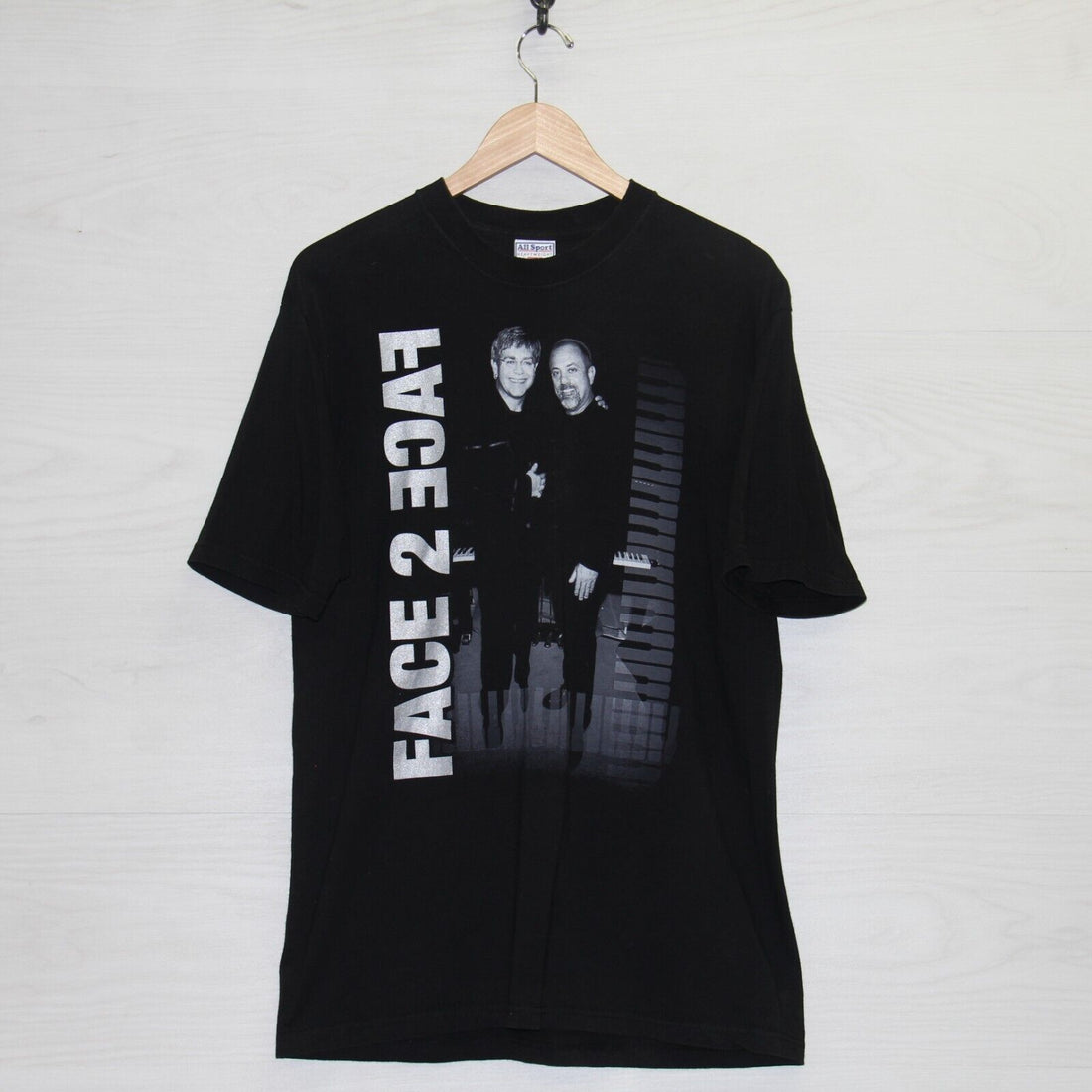 Vintage Elton John Billy Joel Face 2 Face Tour T-Shirt Size Large 2002 Music