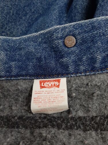 Vintage Levi Strauss & Co Denim Trucker Jacket Size 46L Blanket Lined 71506  0316