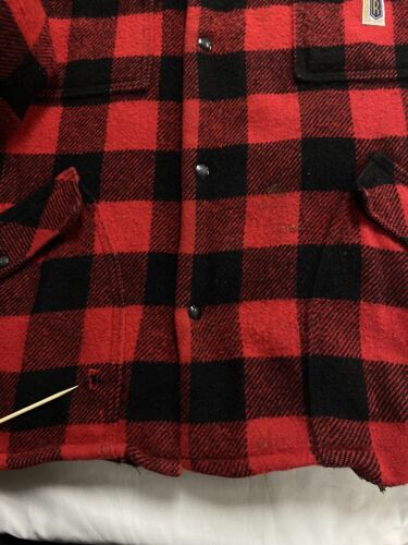 Vintage Chemise Regent Wool Flannel Jacket Size XL Red Made Canada Acme Zip 80s