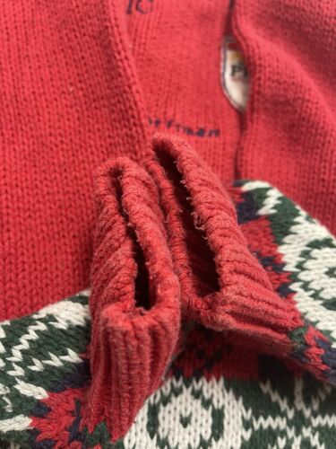 Vintage Gap MTN Country Knit Pullover Sweater Size XL Red Fair Isle Outdoors 90s