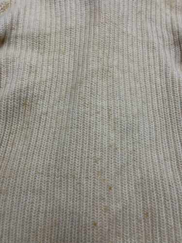 Vintage All Wool Knit Button Up Cardigan Sweater Size Medium White Made Canada