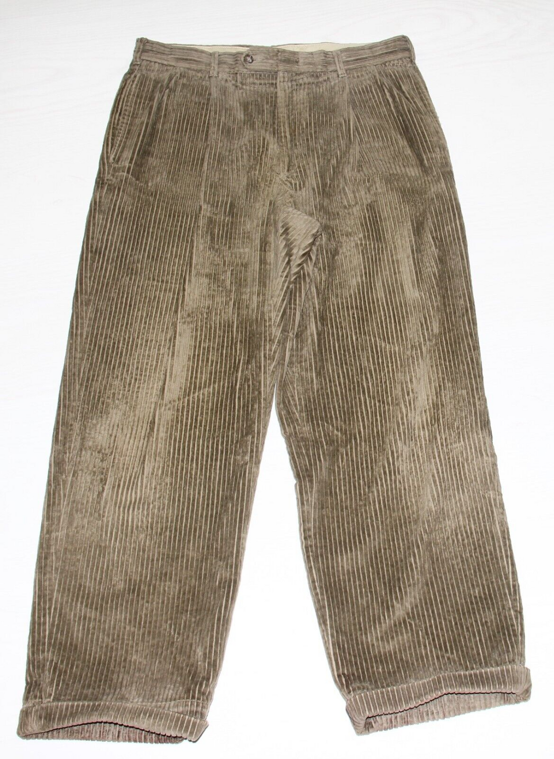 Vintage Berle Corduroy Pants Size 33 X 28.5 Taupe Made USA
