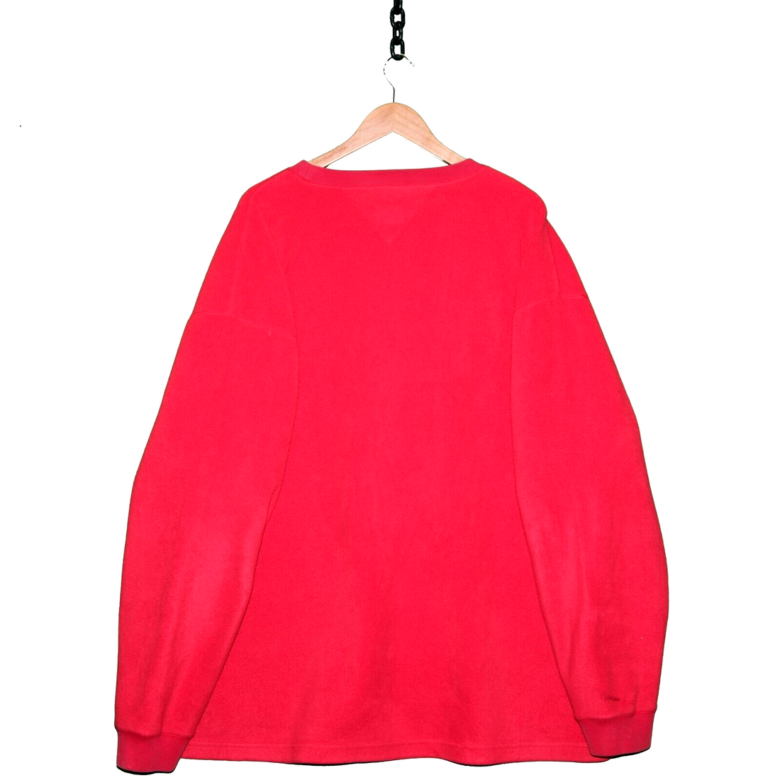 Vintage Tommy Hilfiger Flag Patch Fleece Sweatshirt Size 2XL Red Pullover