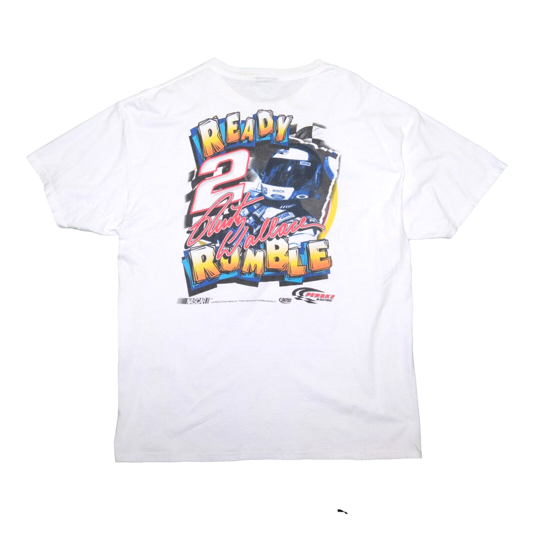 Vintage Rusty Wallace Ready 2 Rumble Racing T-Shirt Size XL 2000 NASCAR