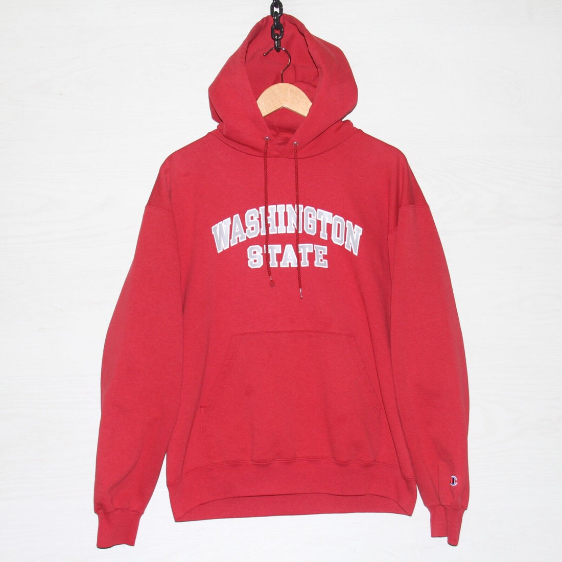 Vintage Washington State Cougars Champion Sweatshirt Hoodie Size Large Red NCAA