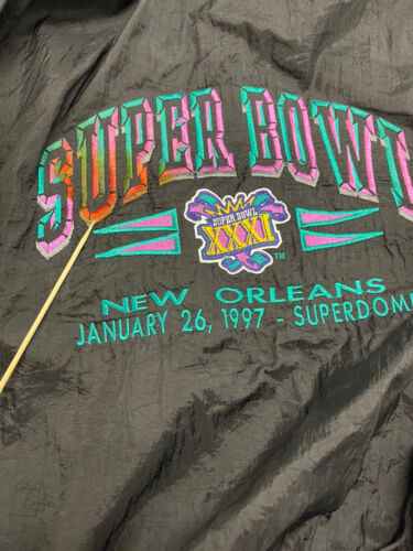 Vintage Superbowl XXXI Logo 7 Windbreaker Size 2XL 90s 1997 NFL Packers Patriots