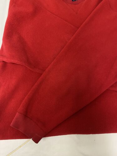 Vintage Tommy Hilfiger Flag Patch Fleece Sweatshirt Size 2XL Red Pullover