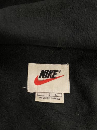 Vintage Nike Light Jacket Large 90s Gray Black Fleece Lined Embroidered Swoosh