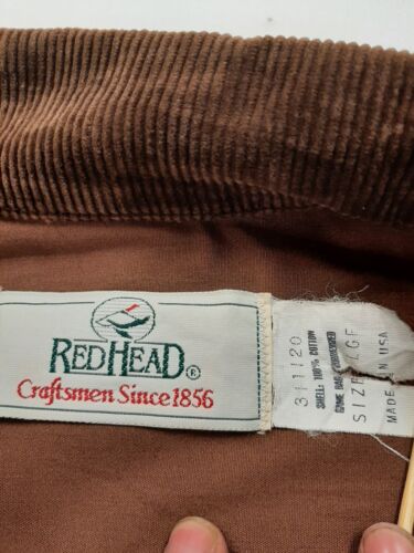 Vintage Red Head Barn Work Coat Jacket Size Large Brown
