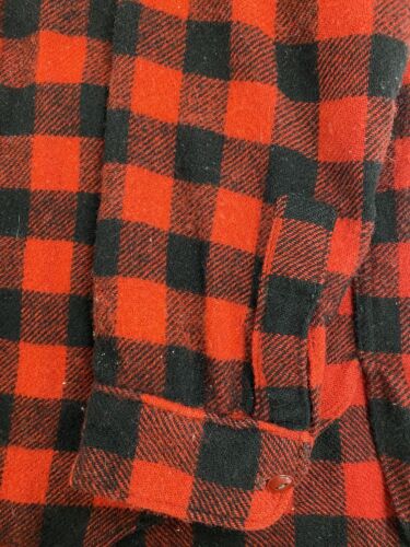 Vintage Woolrich Wool Button Up Shirt Jacket Size 16 Buffalo Plaid 50s
