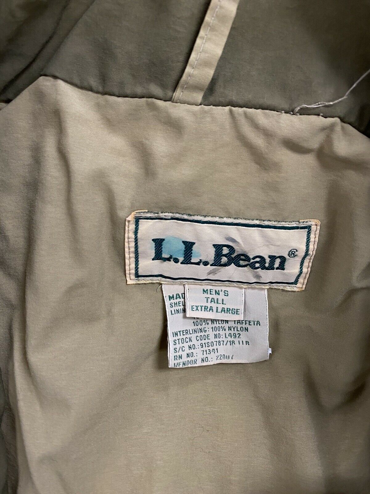 Vintage LL Bean Gore Tex Light Jacket Size XL Tall Beige Tan