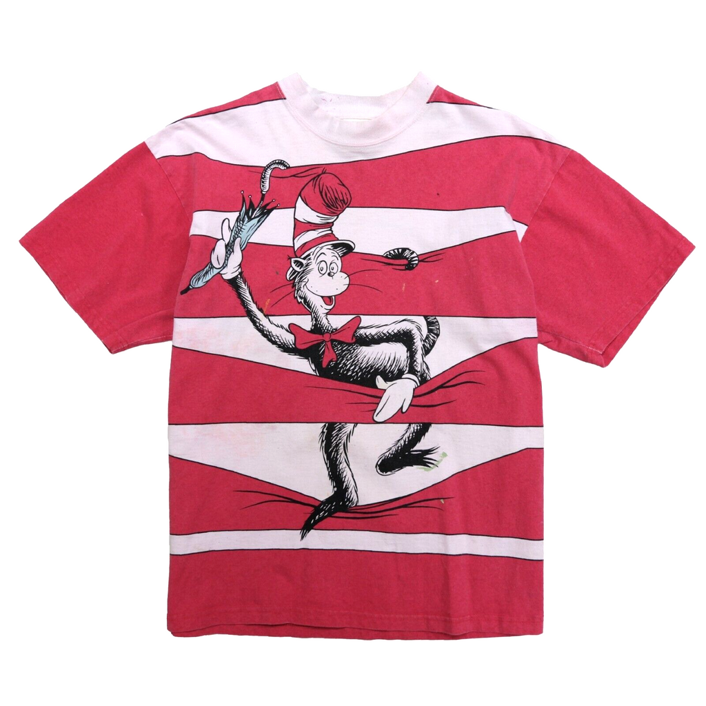 Vintage Cat in the Hat Dr Seuss T-Shirt Size XL Striped Universal