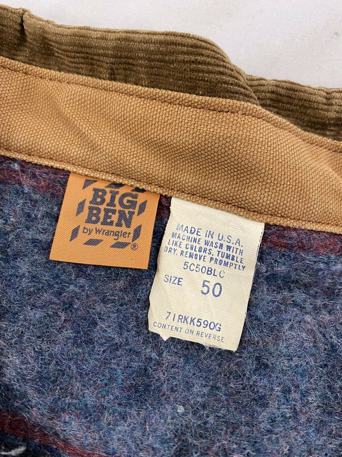 Vintage Wrangler Big Ben Canvas Barn Chore Work Jacket 50 Blanket Lined Made USA