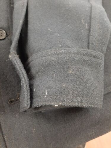 Vintage CC Filson Garment Wool Overcoat Jacket Size 40 Black Made